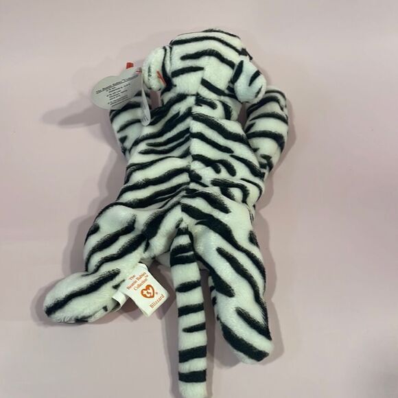 1996 Vintage Ty Beanie Baby Blizzard the White Tiger Excellent Condition 9” NWT - Picture 4 of 12